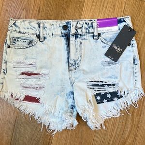 Massimo denim ‘merica High Rise short shorts NWT size 0/25